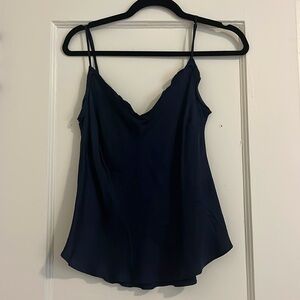 Aritzia Wilfred Navy Silk Cami